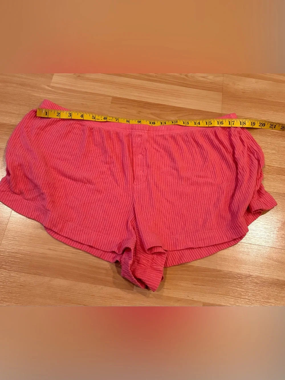 5/$25 Auden Ribbed V-Neck Crop Top & Lounge Shorts Set - Coral Pink